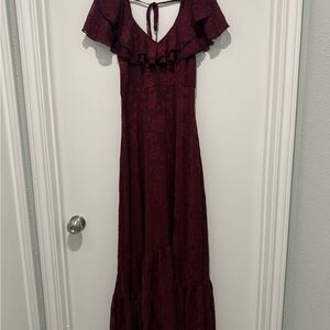 Francesca's Collections Burgundy Maxi Dress